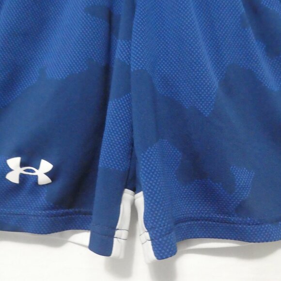UNDER ARMOUR -Loose | youth xs - extra small | Blue Camo Exercise Shorts - Picture 7 of 14